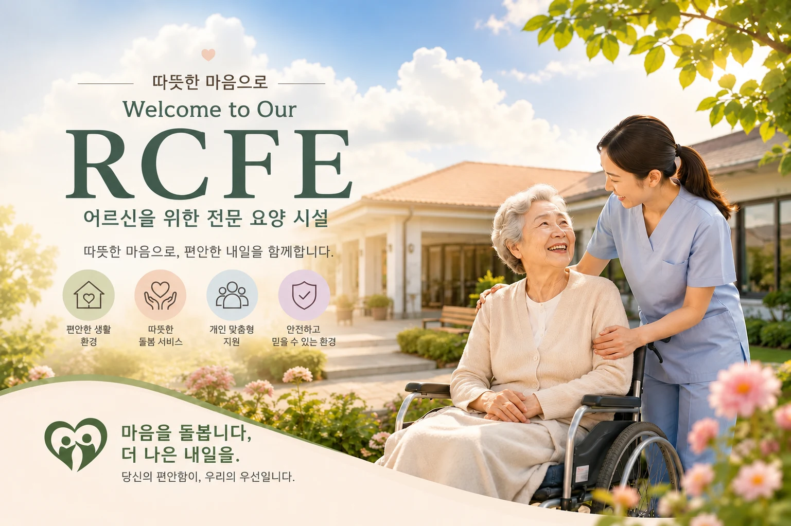 따뜻한 마음으로 — 어르신을 위한 전문 요양 시설